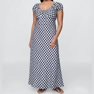 Black & White Gingham Midi Dress - Women